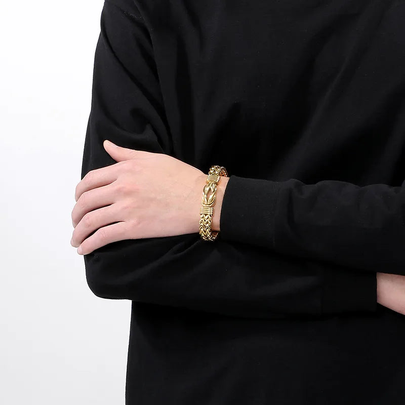 Pulsera Nudo Dorada Acero Inoxidable