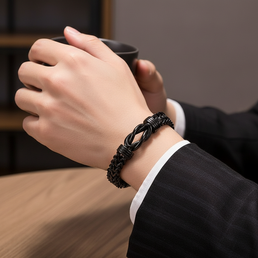 Pulsera Nudo Negra Acero Inoxidable