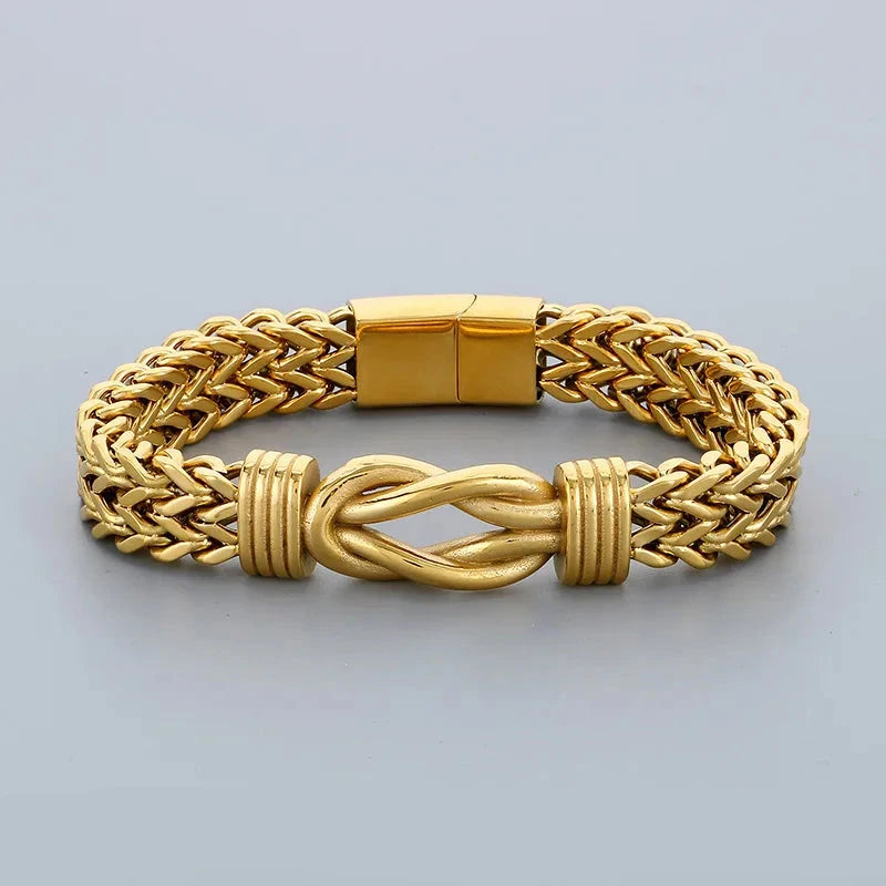 Pulsera Nudo Dorada Acero Inoxidable