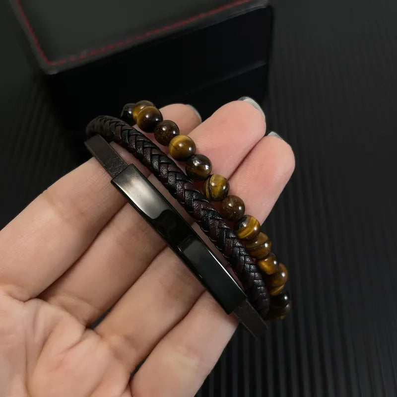 Pulsera Triple Cuero Sintético