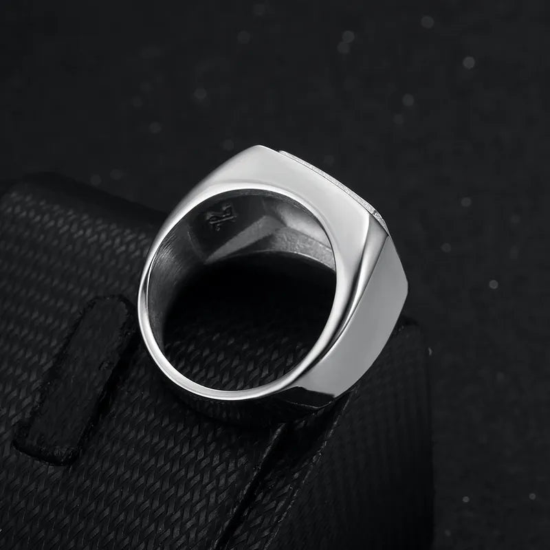 Anillo Hip Hop Cuadrado Plateado
