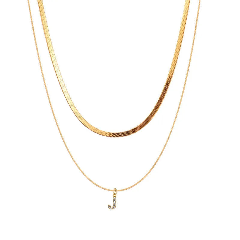 Collar Letra Doble Acero Inoxidable