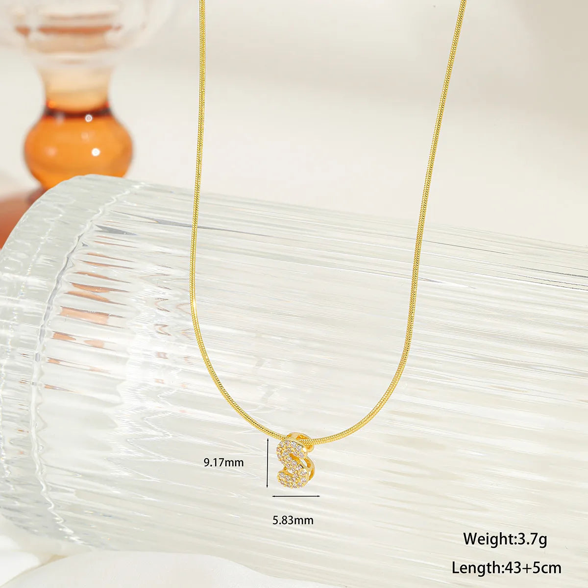 Collar Letra Acero Inoxidable