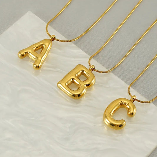 Collar Letra Estilo Clásico Acero Inoxidable