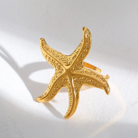 Anillo Estrella Mar Acero Inoxidable