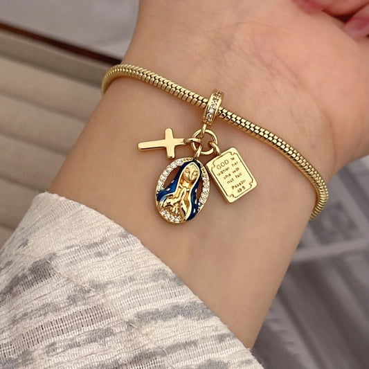 Pulsera Virgen Dorada Cobre