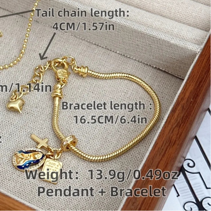 Pulsera Virgen Dorada Cobre