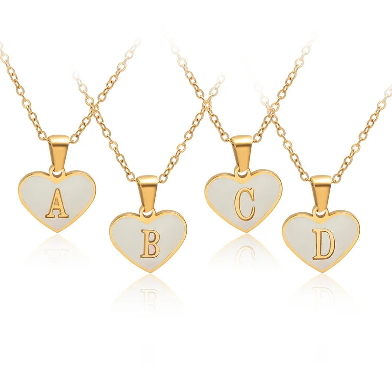 Collar Letra Corazón Acero Inoxidable