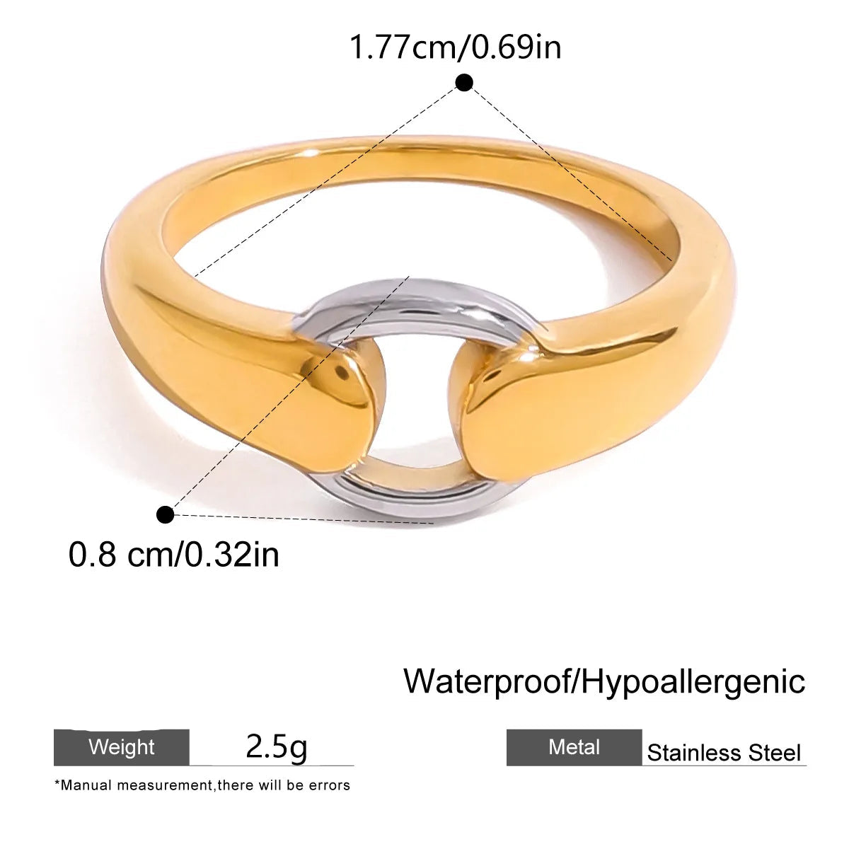 Anillo Bicolor Acero Inoxidable