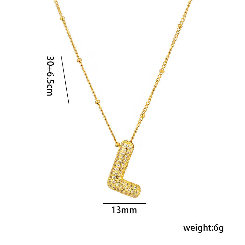 Collar Brillante Letra Acero Inoxidable