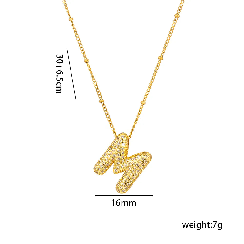 Collar Brillante Letra Acero Inoxidable
