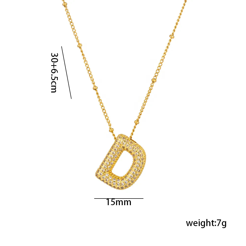 Collar Brillante Letra Acero Inoxidable