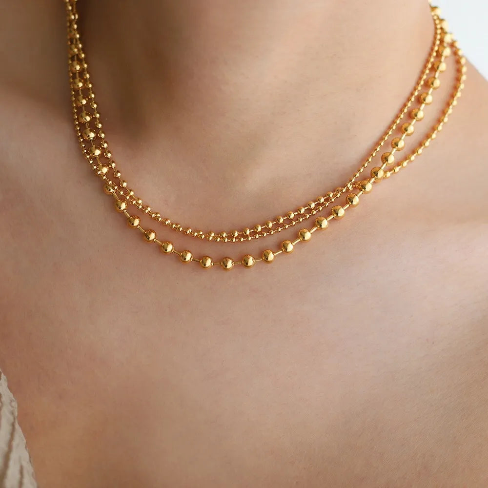 Collar Dorado Tres Capas Acero Inoxidable