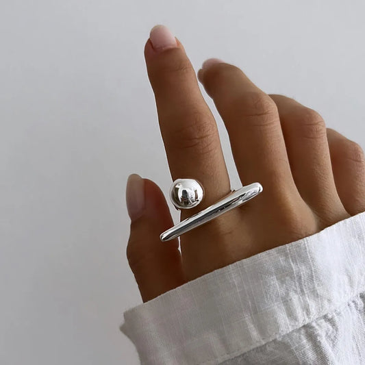 Anillo Bola Largo Acero Inoxidable