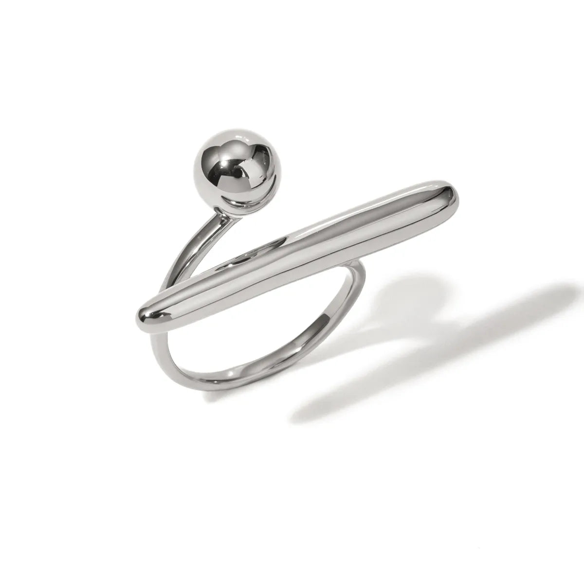 Anillo Bola Largo Acero Inoxidable