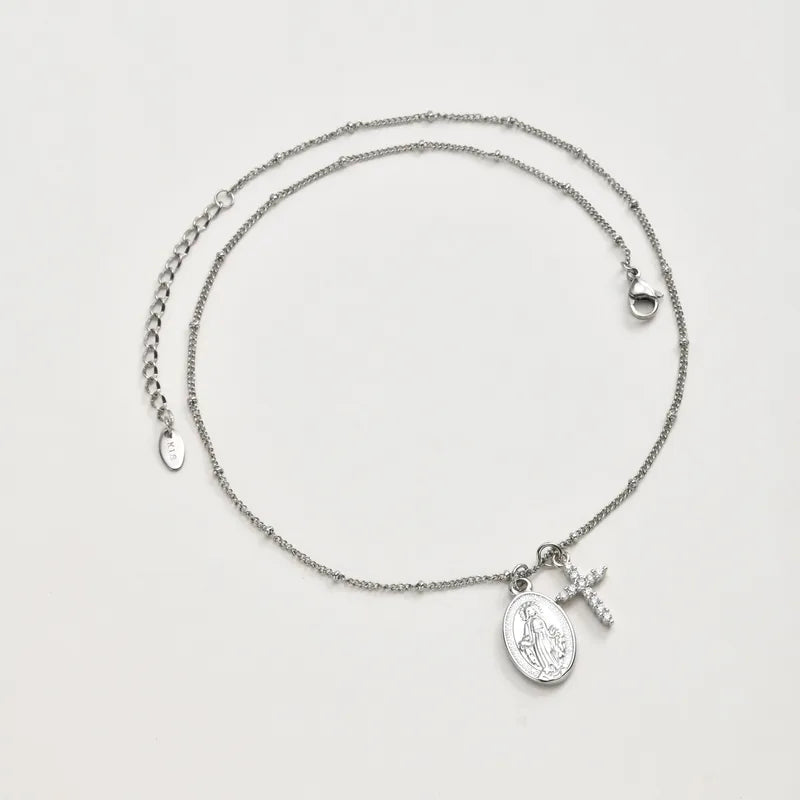 Collar Virgen María Cruz Cobre