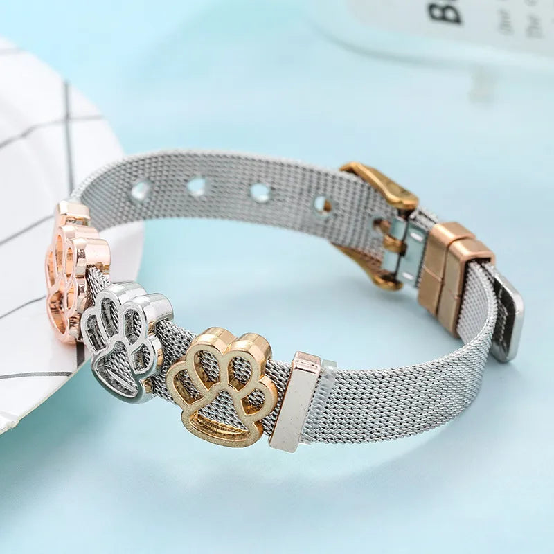 Pulsera Huellas Perro Acero Inoxidable