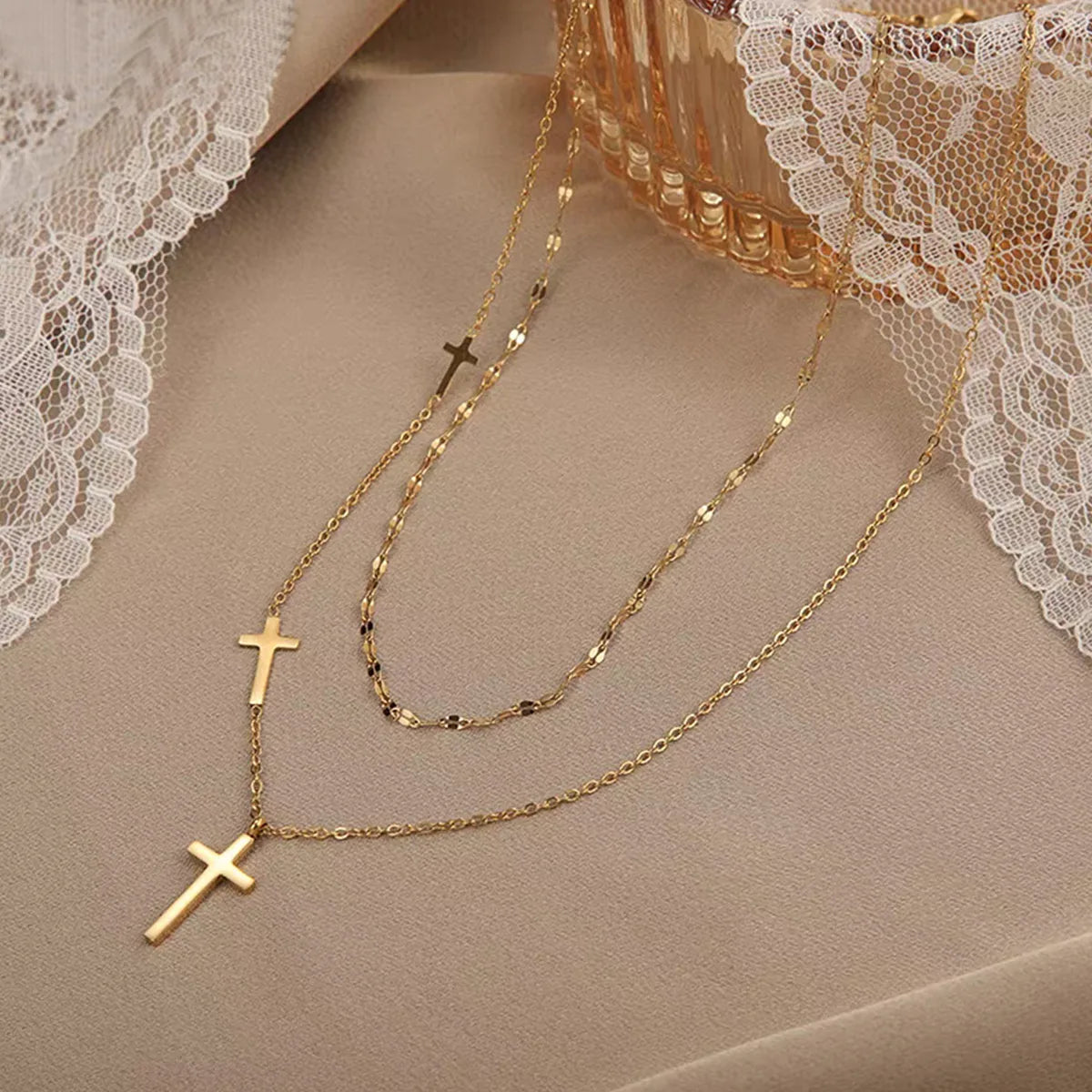 Collar Cruz Acero Inoxidable