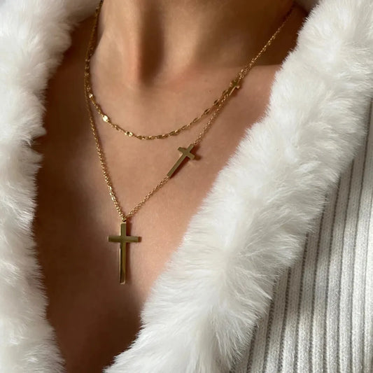 Collar Cruz Acero Inoxidable