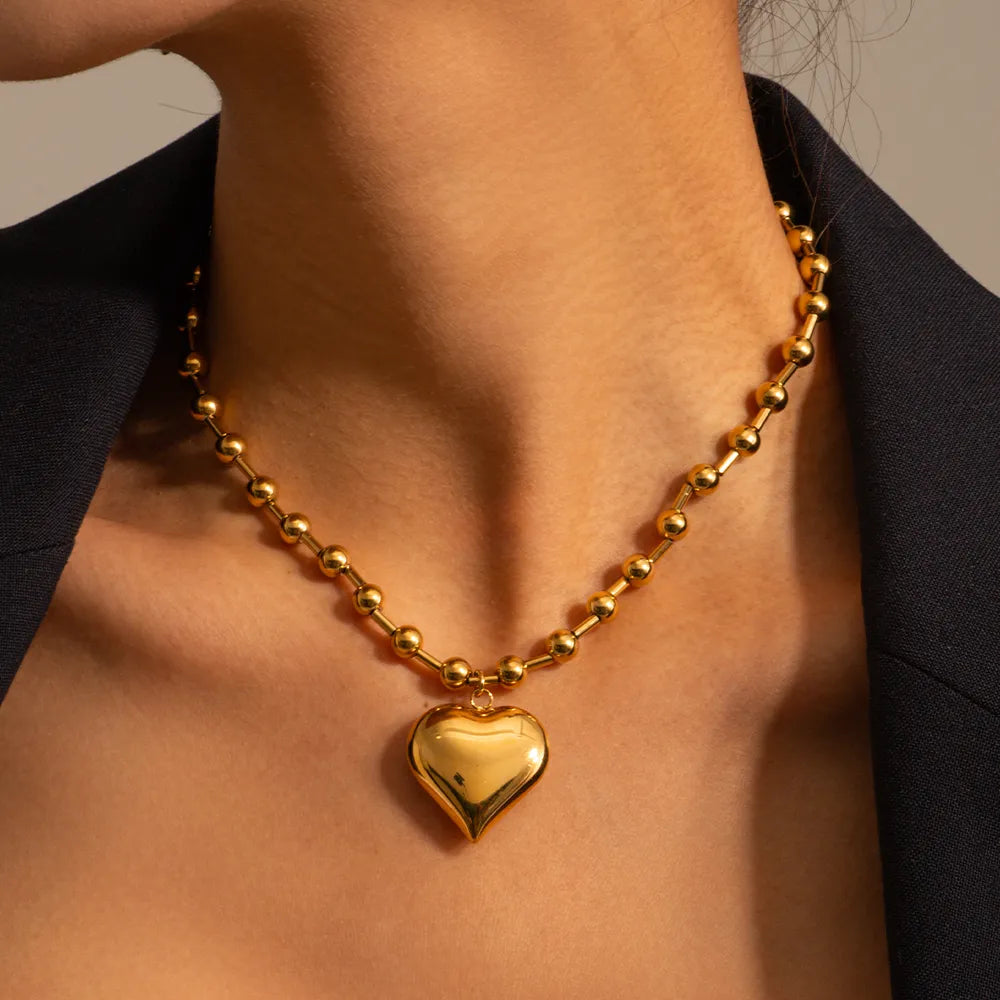 Collar Clásico Corazón Acero Inoxidable