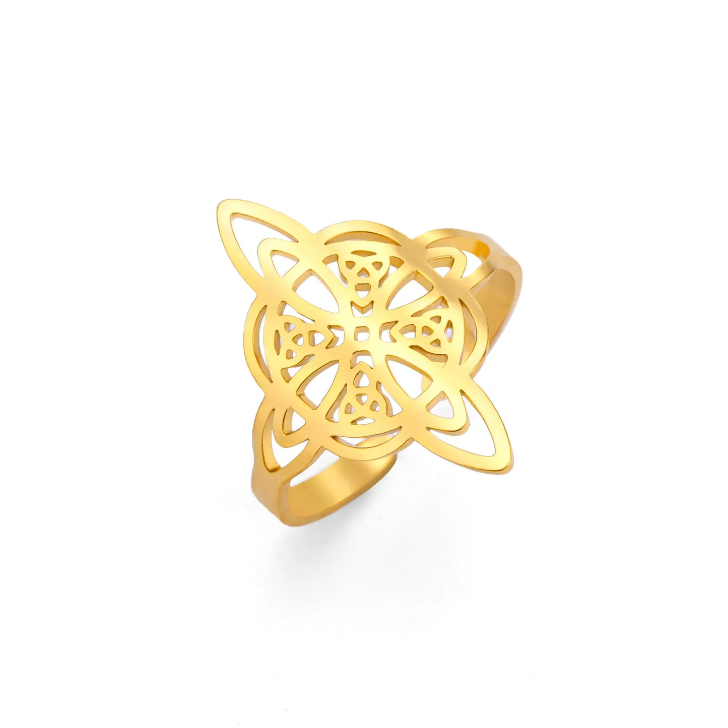 Anillo Nudo De Bruja Acero Inoxidable