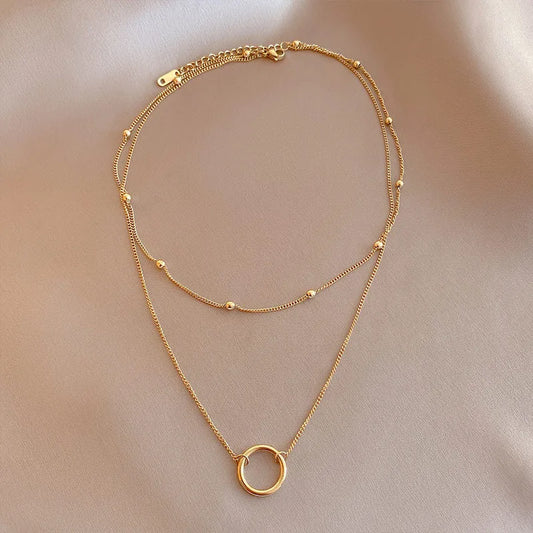 Collar Doble Sencillo Acero Inoxidable