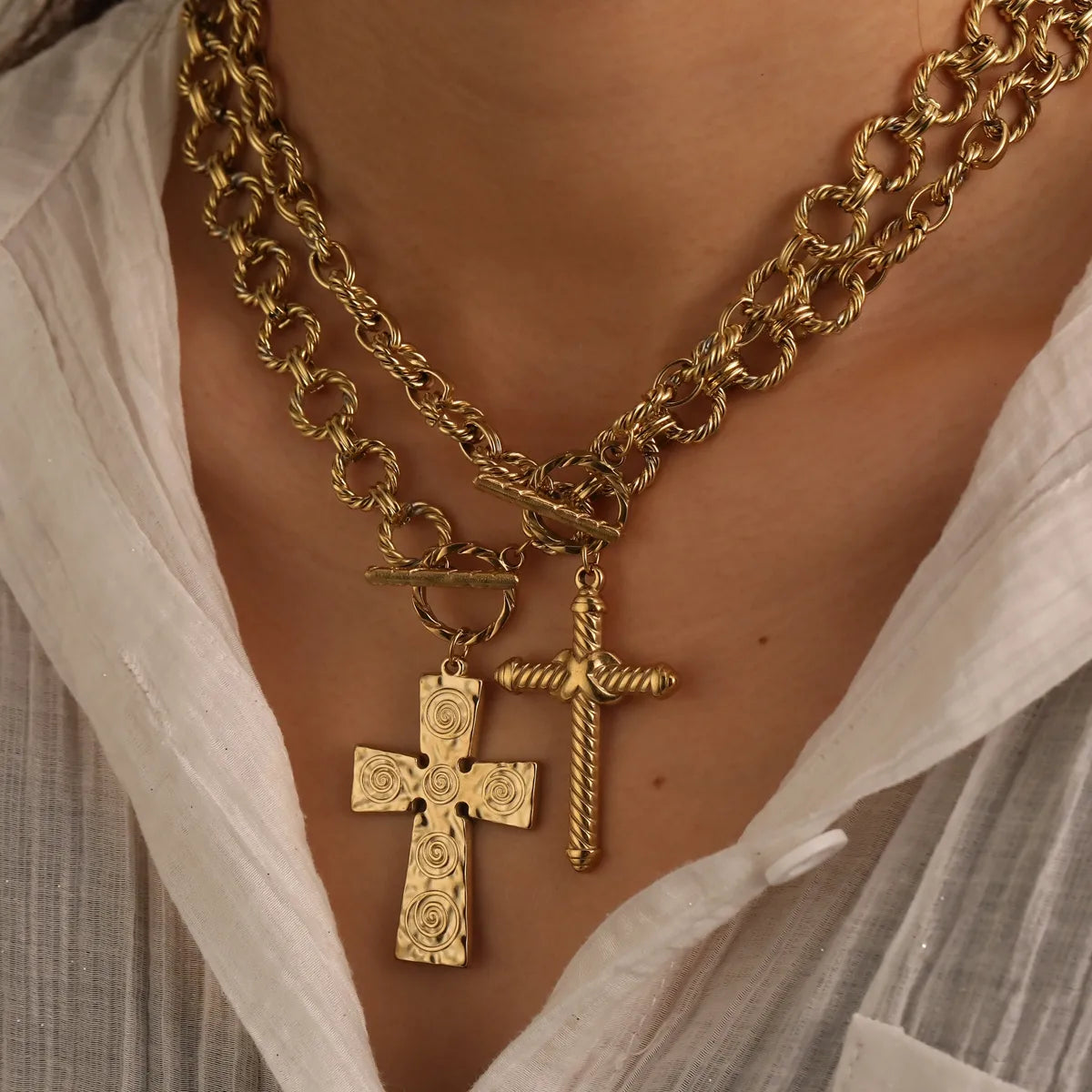 Collar Cruz Acero Inoxidable