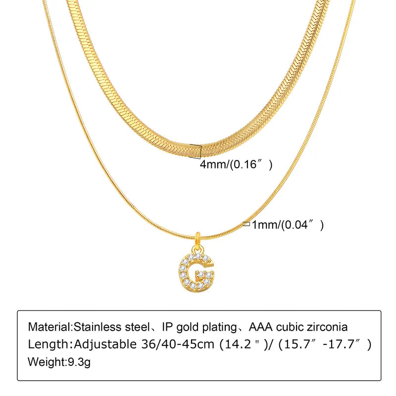 Collar Letra Doble Acero Inoxidable