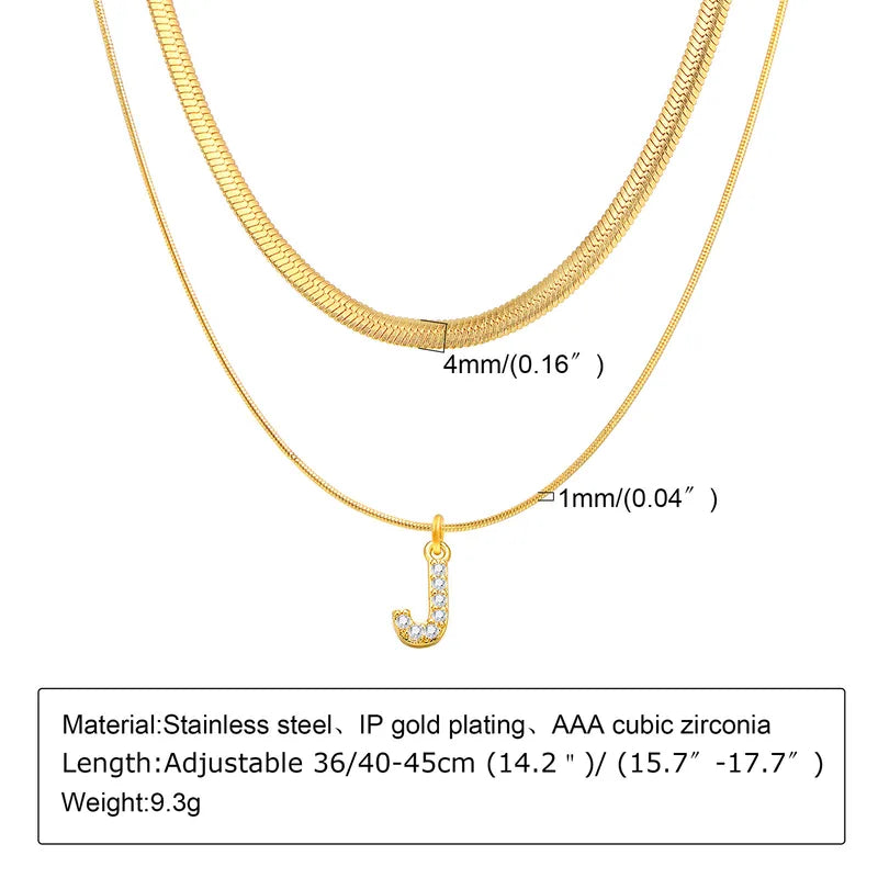 Collar Letra Doble Acero Inoxidable
