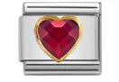 Charm Italiano Corazón Rojo Acero Inoxidable