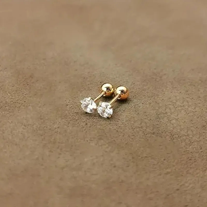Aretes Circón Acero Inoxidable