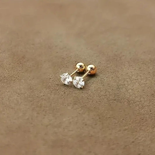 Aretes Circón Acero Inoxidable