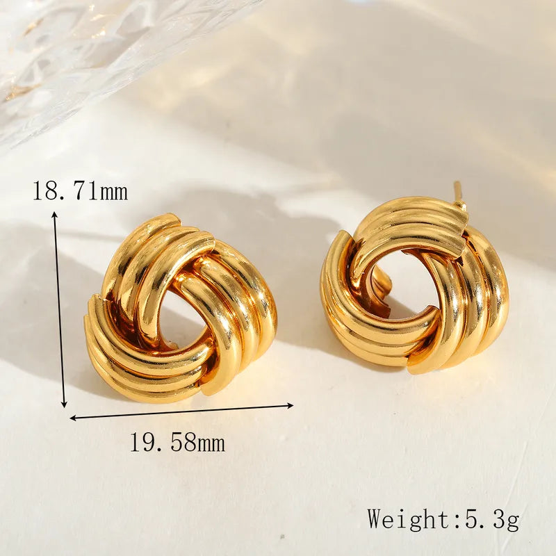 Aretes Irregular Dorado Acero Inoxidable
