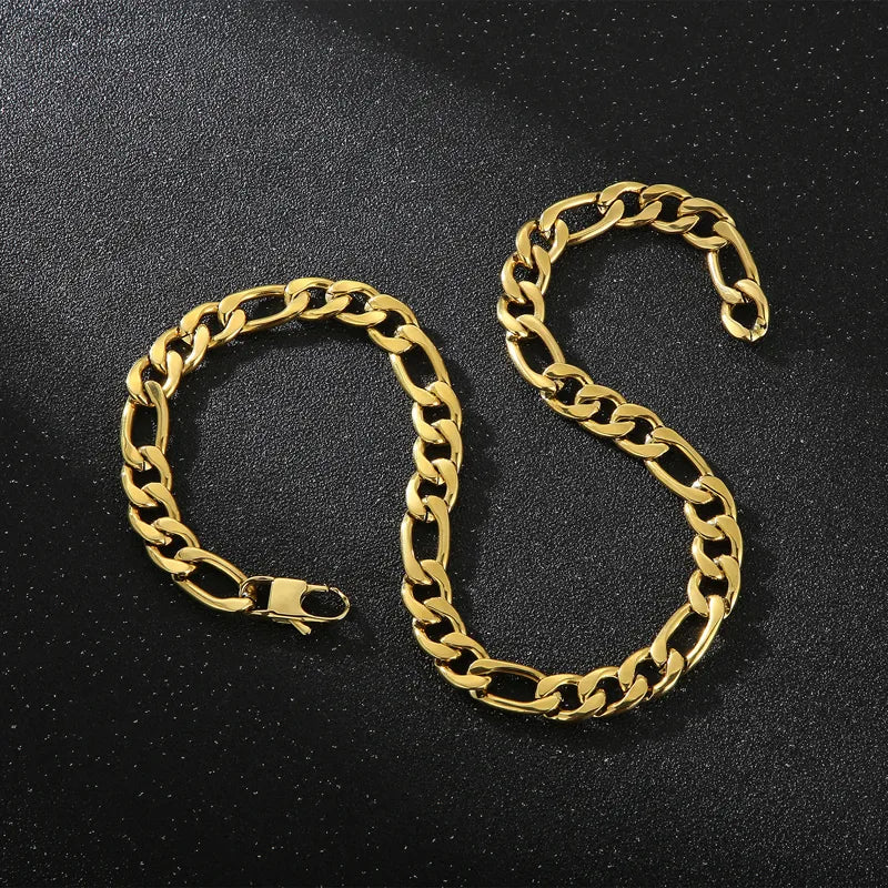 Cadena Gruesa Acero Inoxidable Chapado en oro