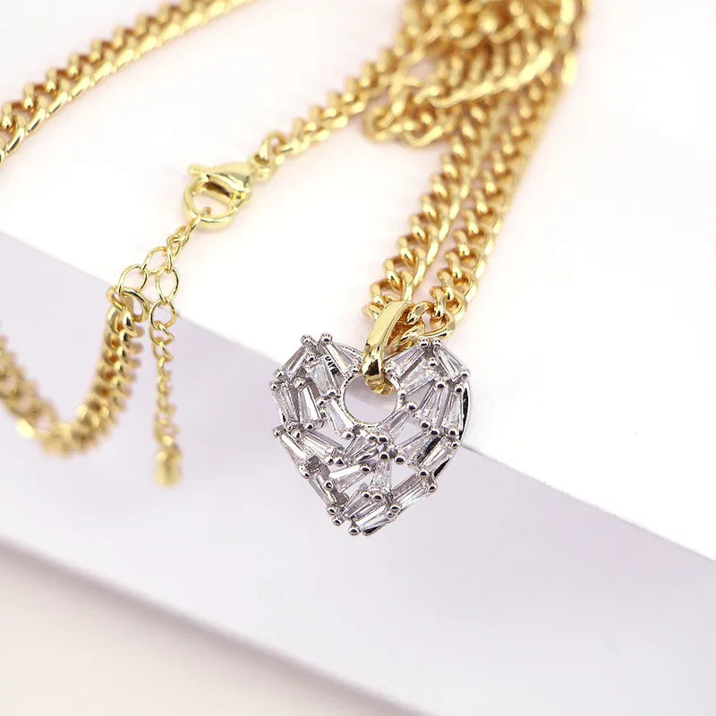 Collar Bicolor Corazón Cobre