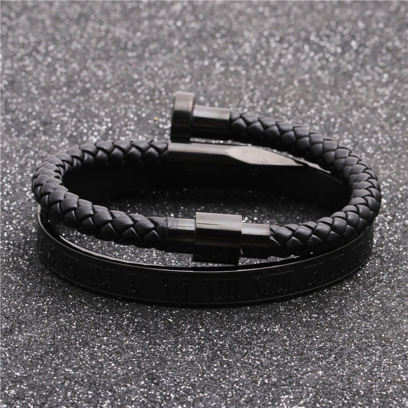 Set Pulseras Números Romanos Clavo