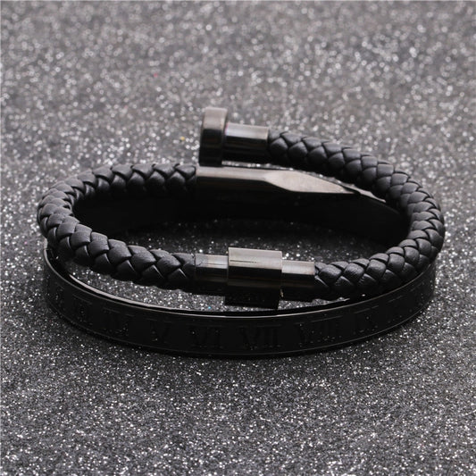 Set Pulseras Números Romanos Clavo