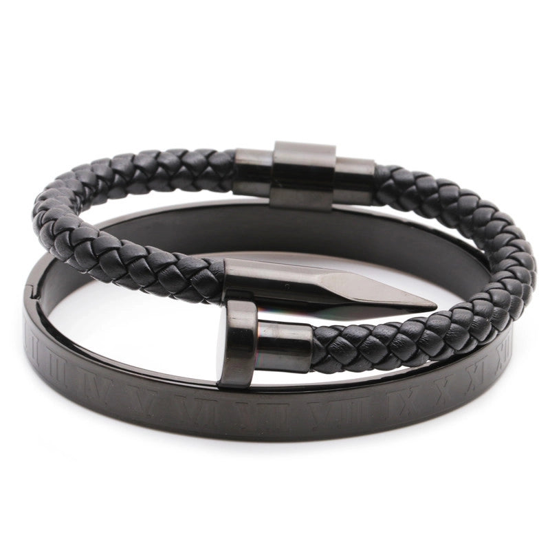 Set Pulseras Números Romanos Clavo