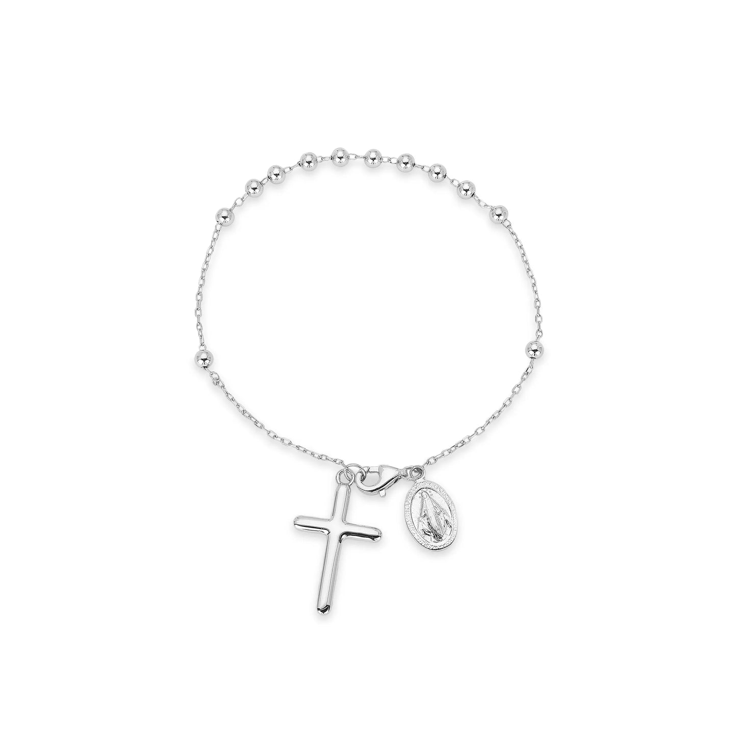 Pulsera Cruz Plata Esterlina
