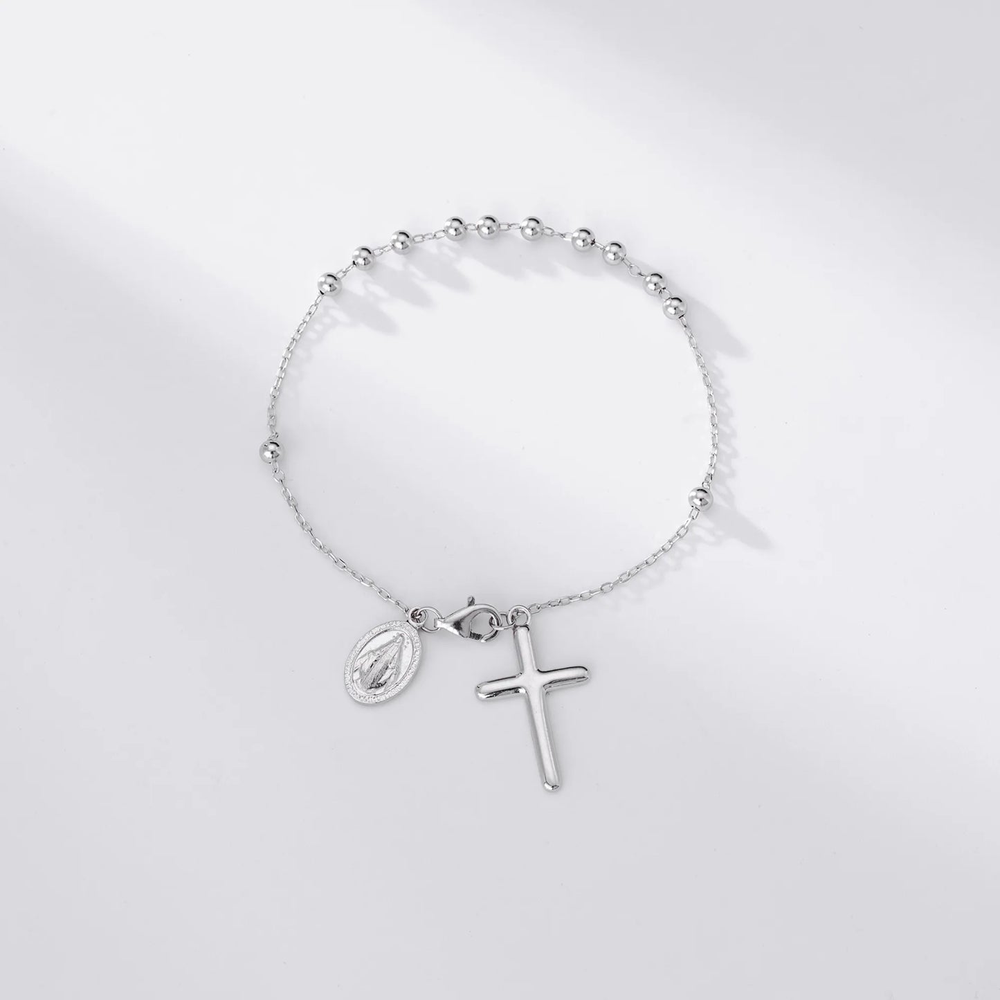 Pulsera Cruz Plata Esterlina