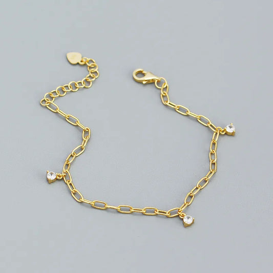 Pulsera Dorada Plata De Ley 925