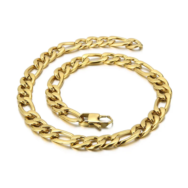 Cadena Gruesa Acero Inoxidable Chapado en oro