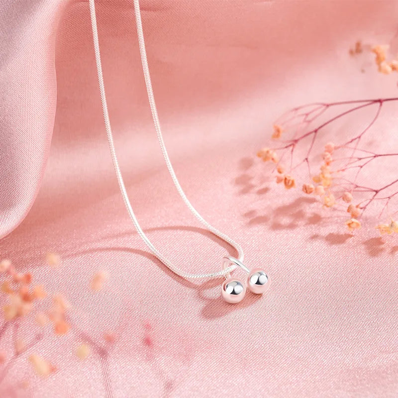 Collar Cereza Plata De Ley 925