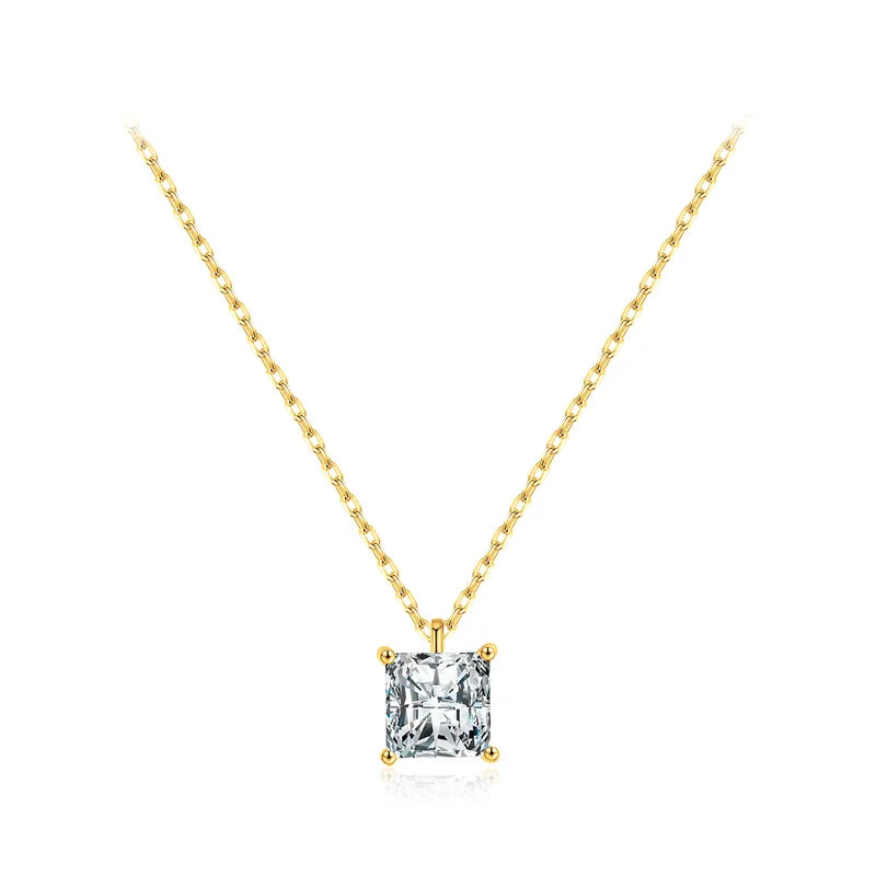 Collar Circón Cuadrado Plata De Ley 925