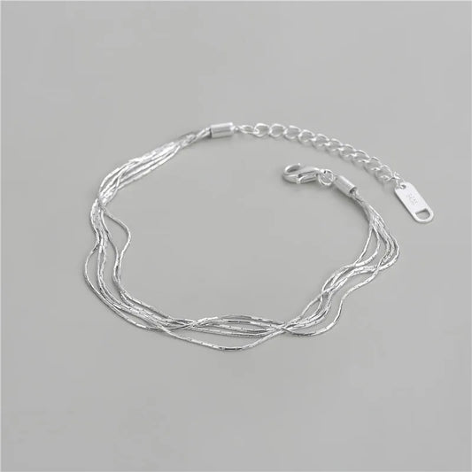 Pulsera multiple Plata De Ley 925