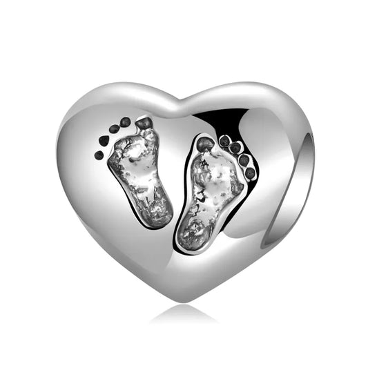 Charm Pies Corazón Plata De Ley 925