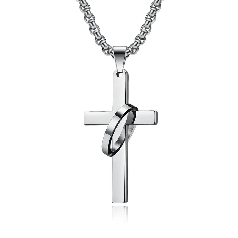 Cadena Hip Hop Retro Cruz Acero Inoxidable