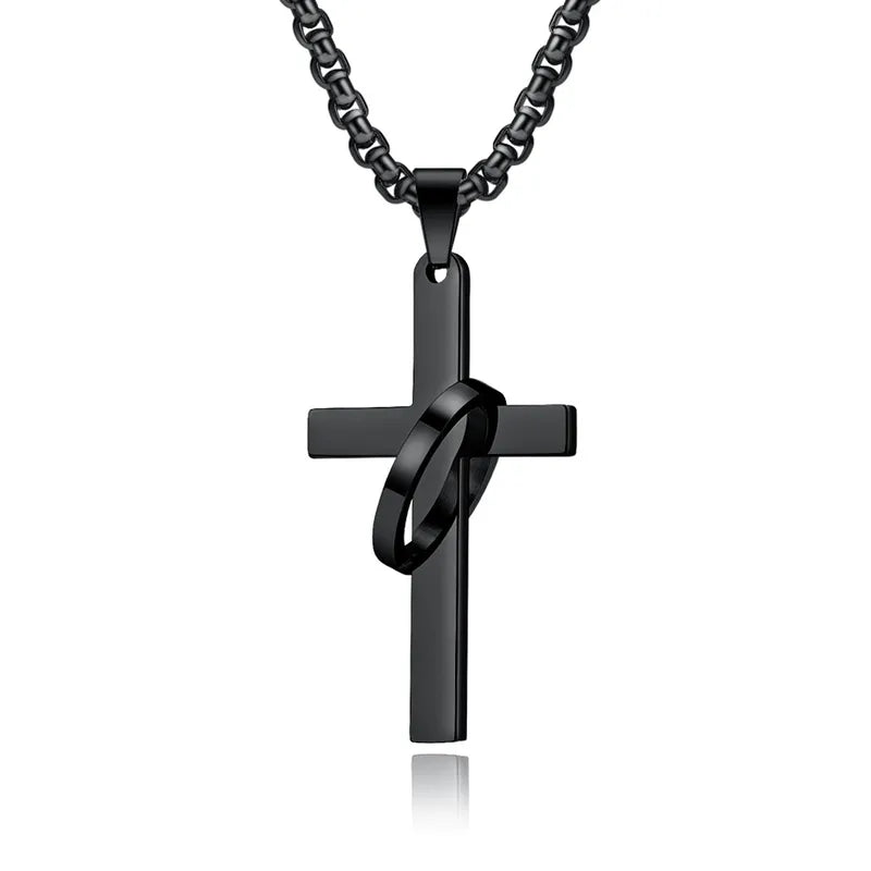 Cadena Hip Hop Retro Cruz Acero Inoxidable