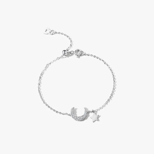Pulsera Luna Estrella Plata De Ley 925