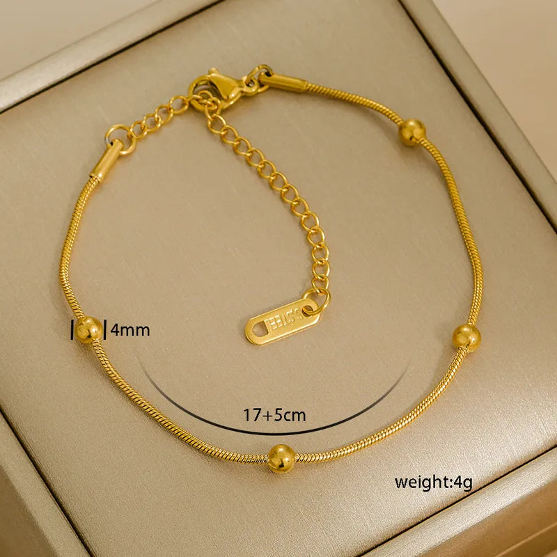 Pulsera Delgada Bolitas Acero Inoxidable